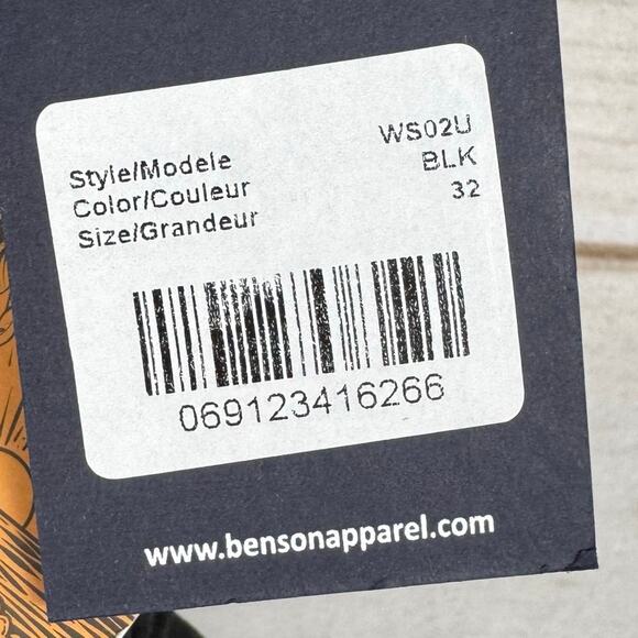 Benson Black Flat Front Slash Pockets Chino Shorts Size 32 - Picture 10 of 10